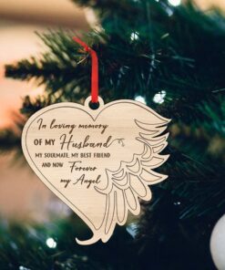 Husband Memorial Ornament,  In Loving Memory Of My Husband Angel Wing Ornament, Memorial Gifts For The Loss Of A Loved One - Christmas Decorations MLN599O